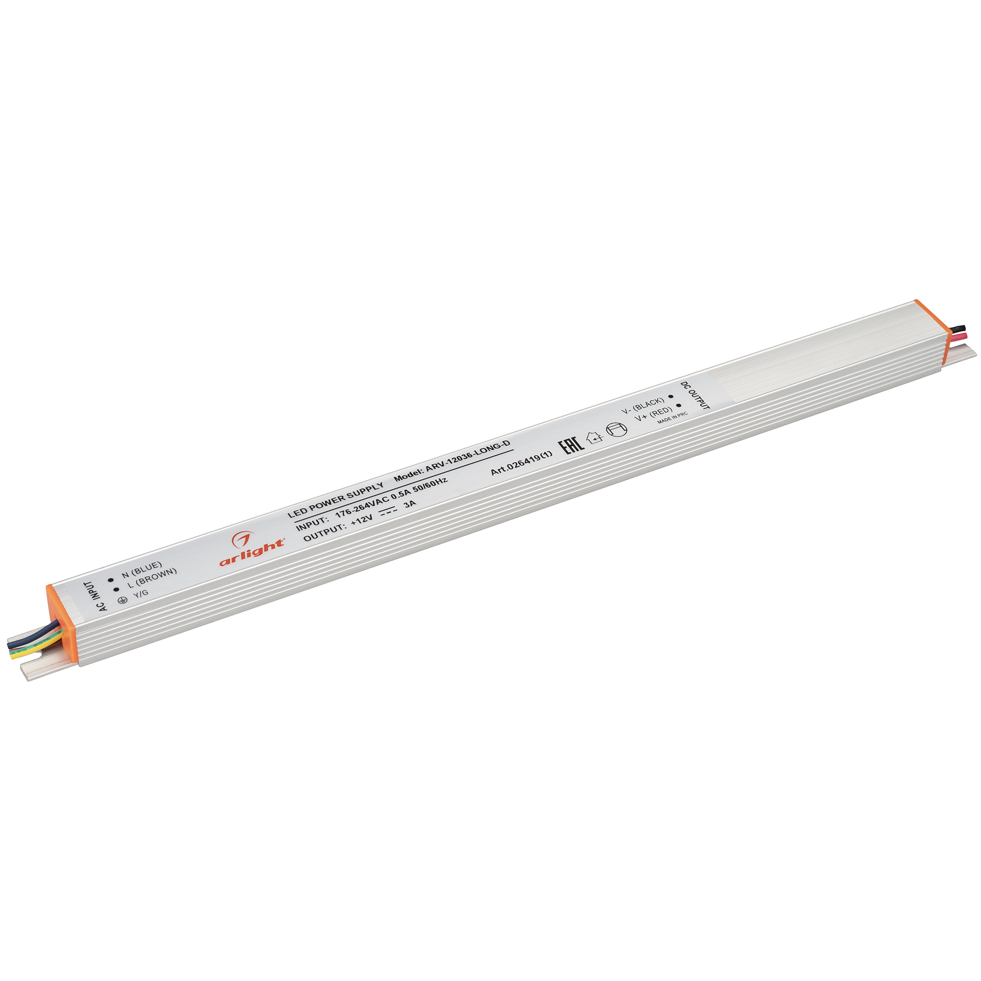 Блок питания ARV-12036-LONG-D (12V, 3A, 36W) (Arlight, IP20 Металл)