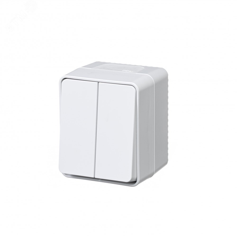 AtlasDesign Profi IP54 Выключатель двухклавишный, сх.5, 10АХ, белый
