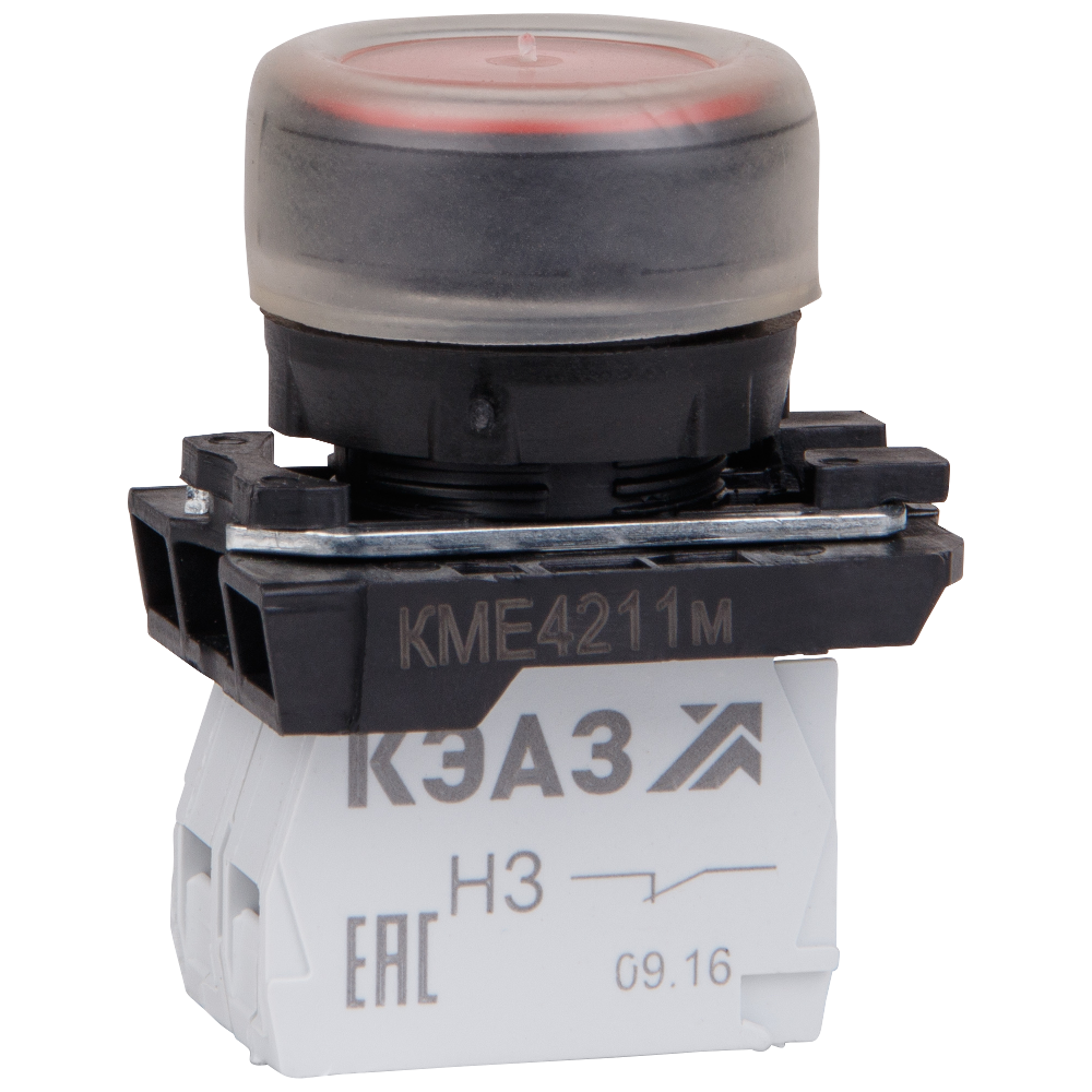 Кнопка КМЕ 4211м 1но+1нз цилиндр IP65 красная КЭАЗ