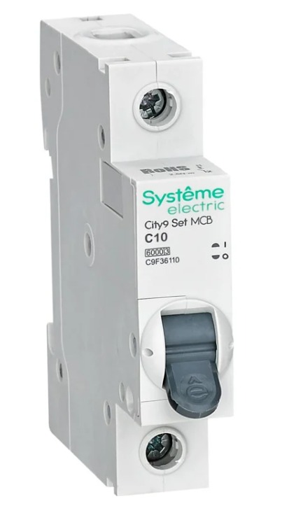 Выключатель автоматический однополюсный 10А С 6kA 230В АВ City9 Set Systeme Electric
