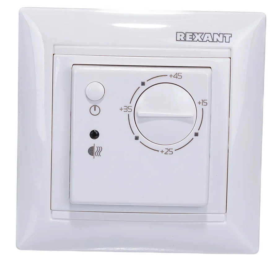 Терморегулятор механический RX-308B белый REXANT (совместим с Legrand Valena)
