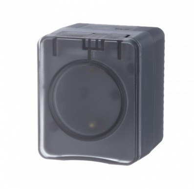 AtlasDesign Profi IP54 Розетка с заземлением со шторками 16А 250B, антрацит