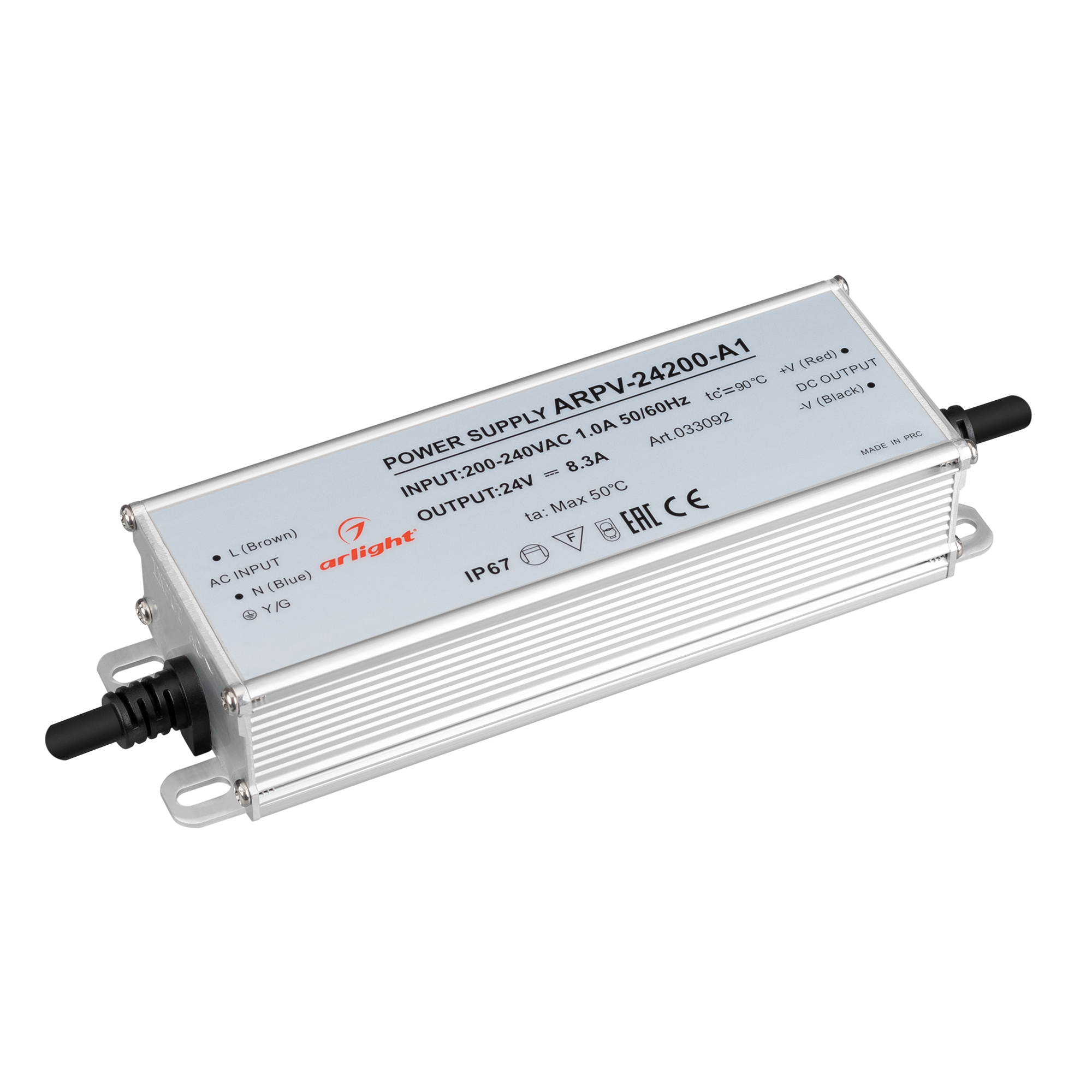Блок питания ARPV-24200-A1 (24V, 8.3A, 200W) (Arlight, IP67 Металл)