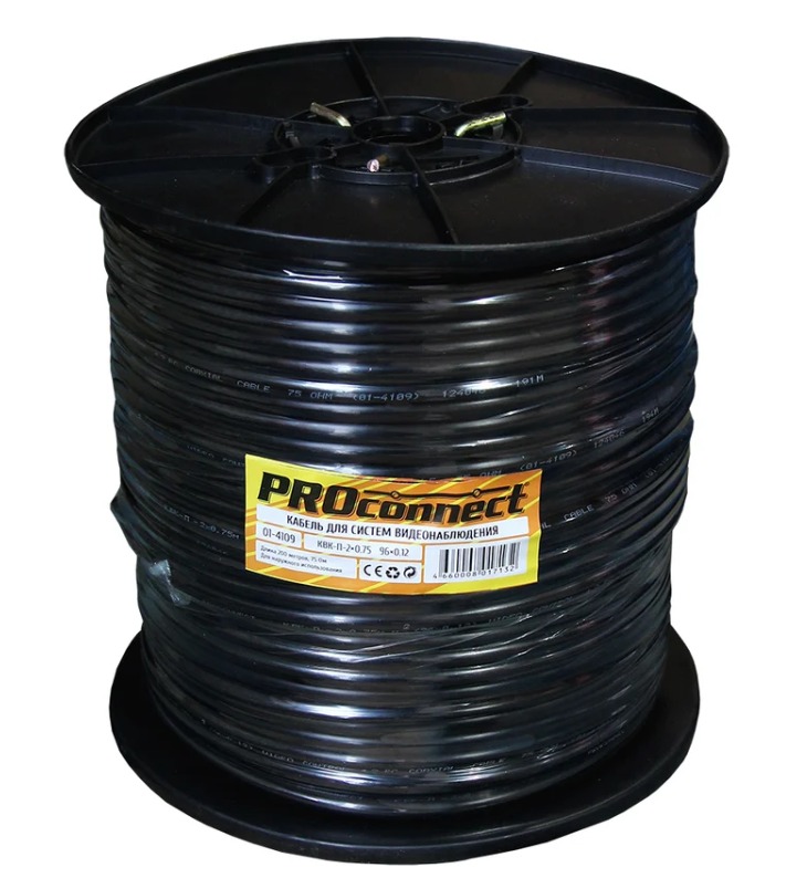 Кабель КВК-П-2 2х0,75 черный наружный PROCONNECT