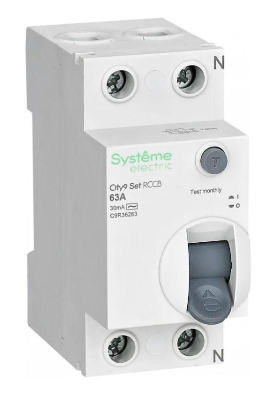 Выключатель дифференциального тока (УЗО) 2P 63А 30мА тип AC 230В City9 Set Systeme Electric