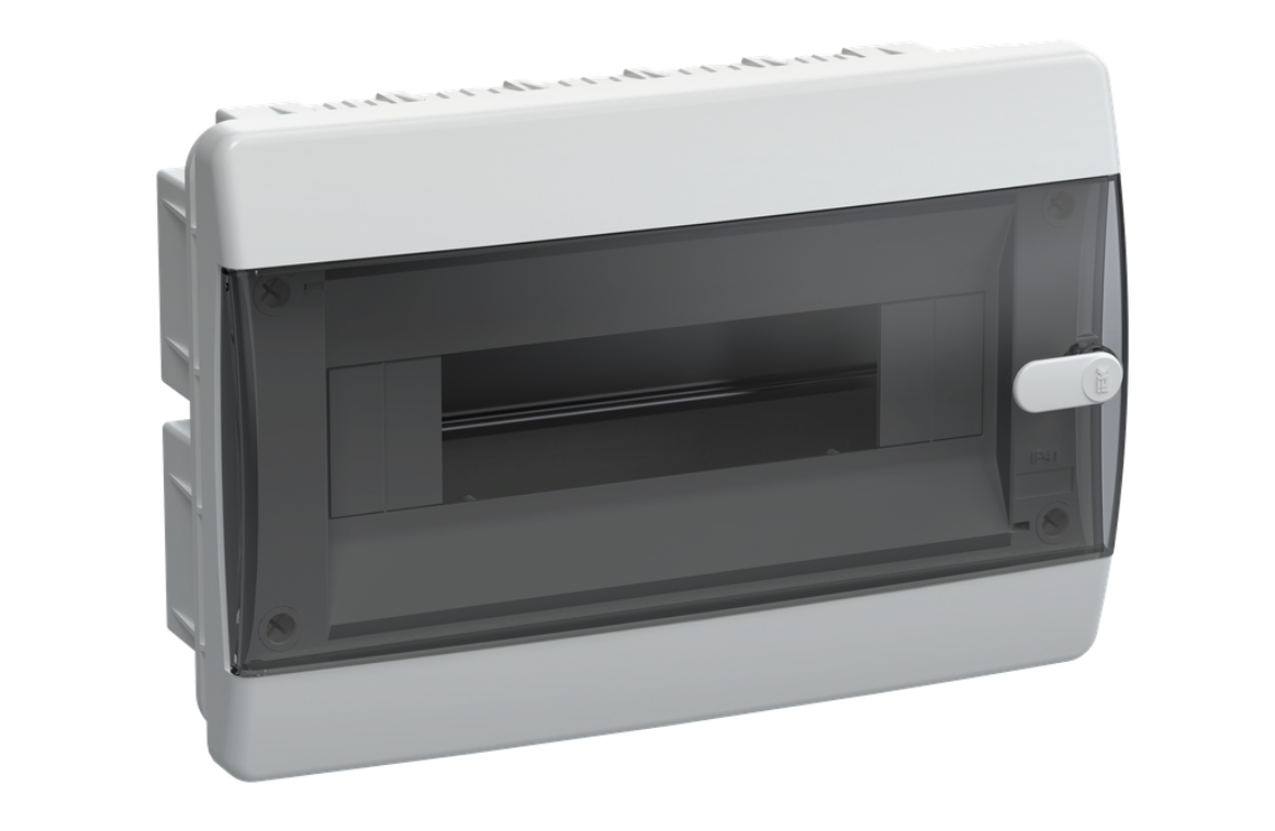 Корпус пластиковый встраиваемый ЩРВ-П-12 IP41 черная прозрачная дверь UNION Compact IEK