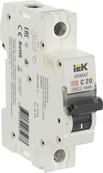 Выключатель автоматический модульный 1Р C 20А M06N ARMAT IEK