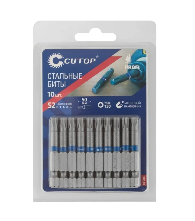 Биты стальные TORX T30 50 мм Cutor Profi FIT