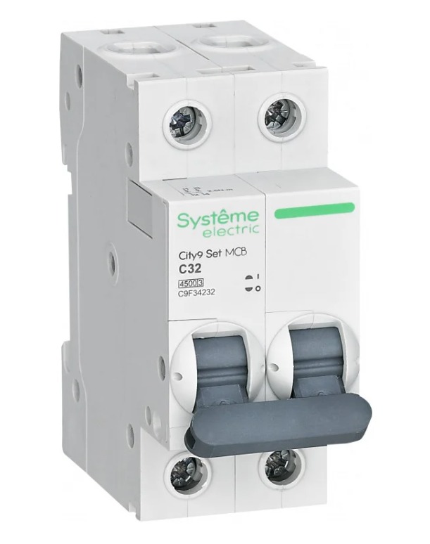 Выключатель автоматический двухполюсный 32А C 4.5кА 230B City9 Set Systeme Electric