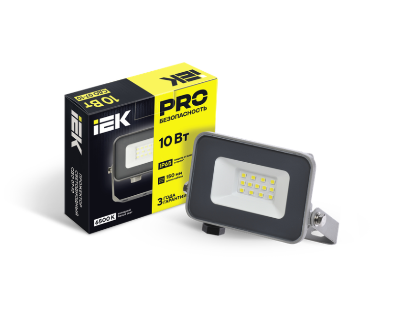 Прожектор светодиодный СДО 07-10 6500К IP65 серый IEK